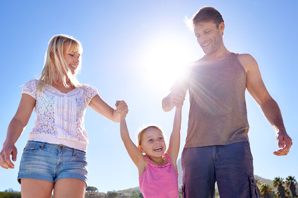 a family enjoying at the beach